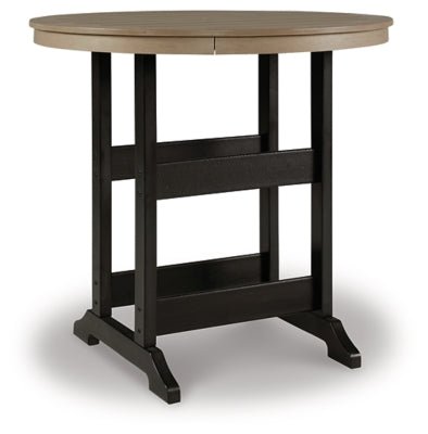 Ashley Black/Driftwood Fairen Trail Round Bar Table w/UMB OPT | Home Elegance USA