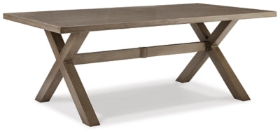 Ashley Beige Beach Front RECT Dining Table w/UMB OPT
