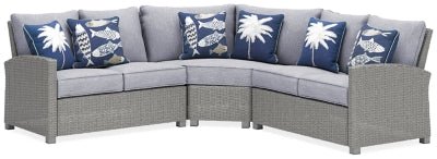 Ashley Light Gray Naples Beach P439P1 3 - Piece Outdoor Sectional | Home Elegance USA