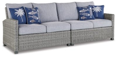 Ashley Light Gray Naples Beach RAF/LAF Loveseat w/CUSH (Set of 2) | Home Elegance USA