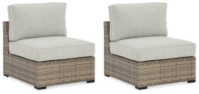 Ashley Beige Calworth Armless Chair w/Cushion (Set of 2) | Home Elegance USA