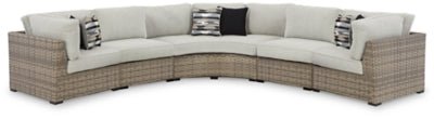 Ashley Beige Calworth P458P11 5 - Piece Outdoor Sectional | Home Elegance USA