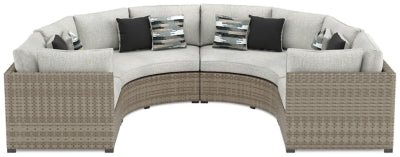 Ashley Beige Calworth P458P7 4 - Piece Outdoor Sectional | Home Elegance USA