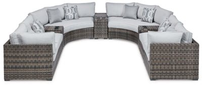 Ashley Gray Harbor Court P459P4 9 - Piece Outdoor Sectional | Home Elegance USA