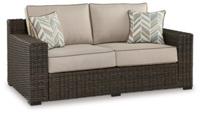 Ashley Brown Coastline Bay Loveseat w/Cushion | Home Elegance USA
