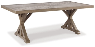 Ashley Beige Beachcroft RECT Dining Table w/UMB OPT