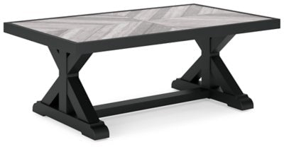 Ashley Black/Light Gray Beachcroft Rectangular Cocktail Table | Home Elegance USA