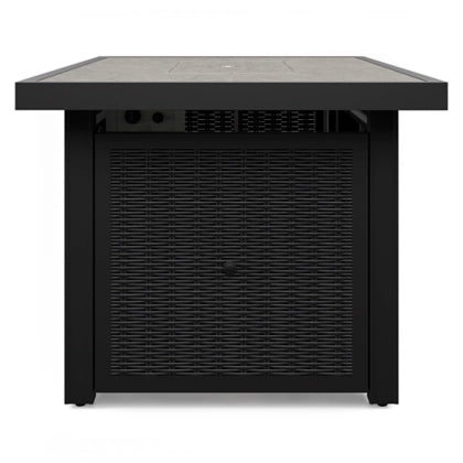 Black/Light Gray Beachcroft Rectangular Fire Pit Table | Ashley | Home Elegance USA