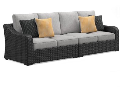Ashley Black/Light Gray Beachcroft RAF/LAF Loveseat w/CUSH (Set of 2) | Home Elegance USA