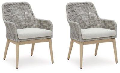 Ashley Gray Seton Creek Arm Chair With Cushion (Set of 2) | Home Elegance USA