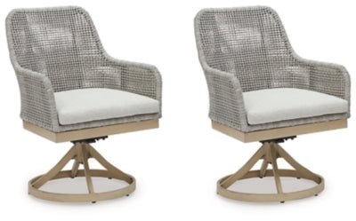 Ashley Gray Seton Creek Swivel Chair w/Cushion (Set of 2) | Home Elegance USA