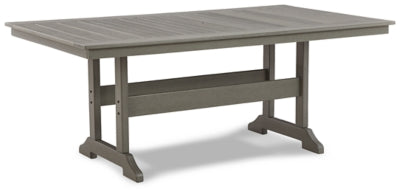 Ashley Gray Visola RECT Dining Table w/UMB OPT