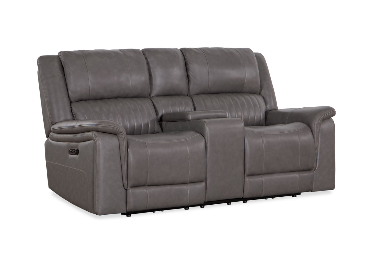 Gray reclining sofa on a white background