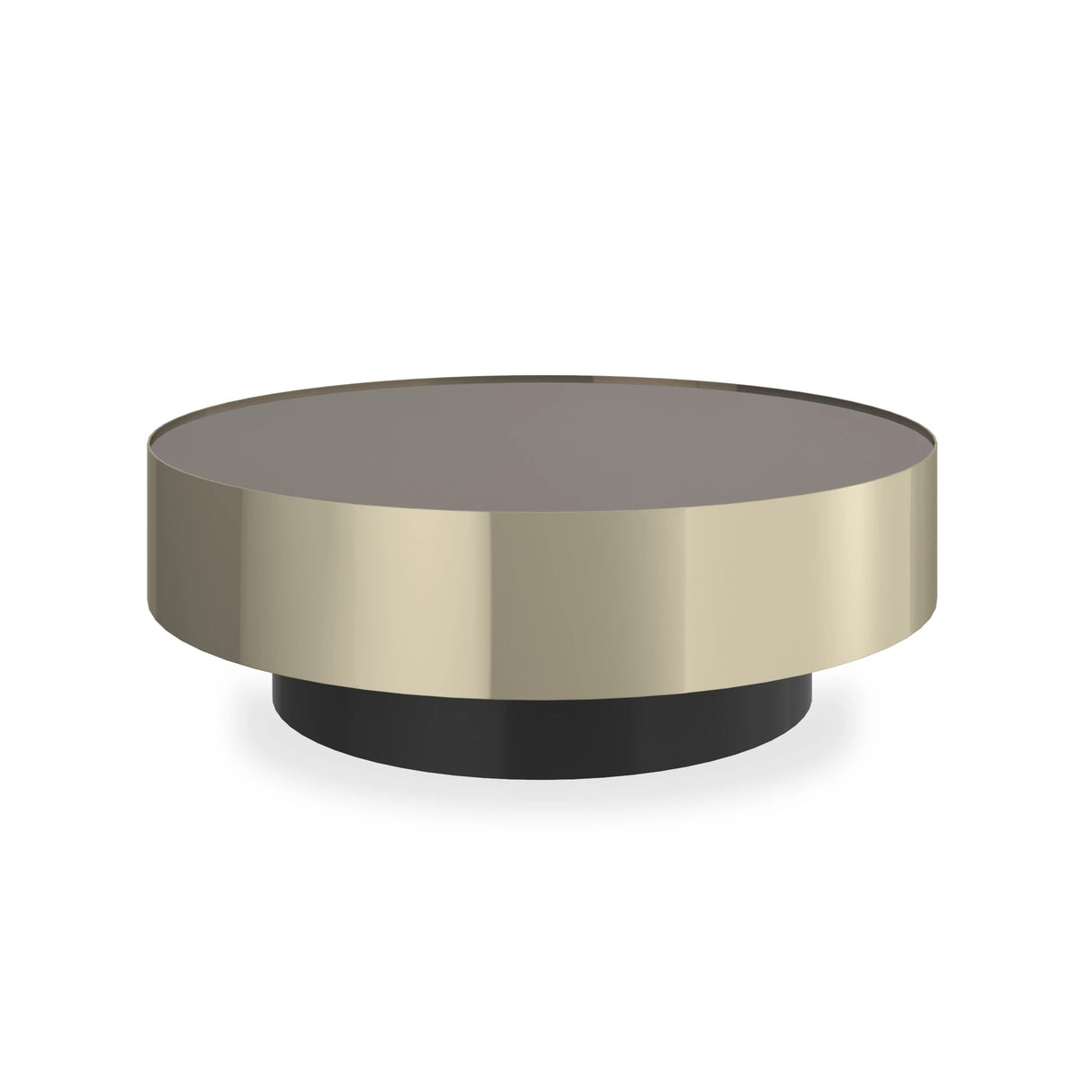 Radius Cocktail Table Smoked Bronze Mirror Top | Caracole Classic