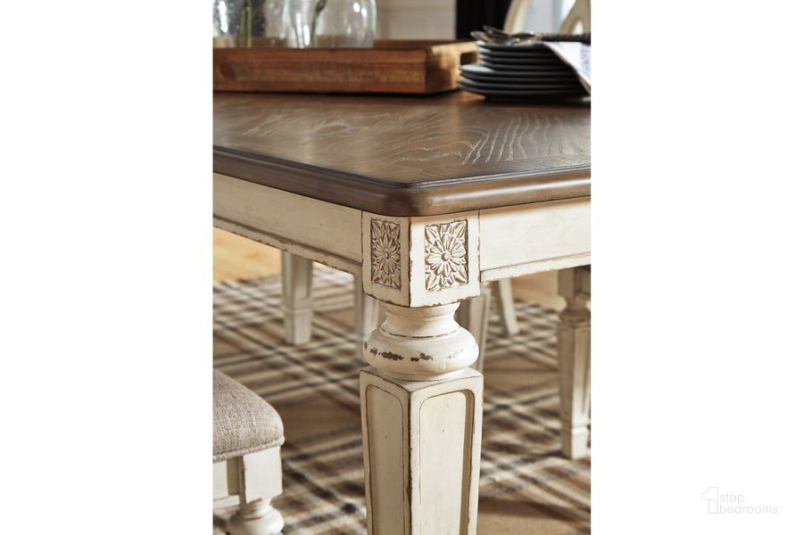 Ashley Chipped White Realyn RECT Dining Room EXT Table D743-45 - Home Elegance USA