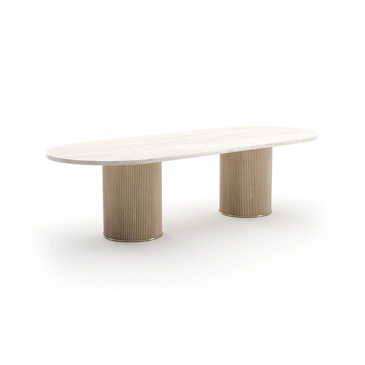 Rhythm Oval Travertine Dining Table 112 Inch | Caracole Classic