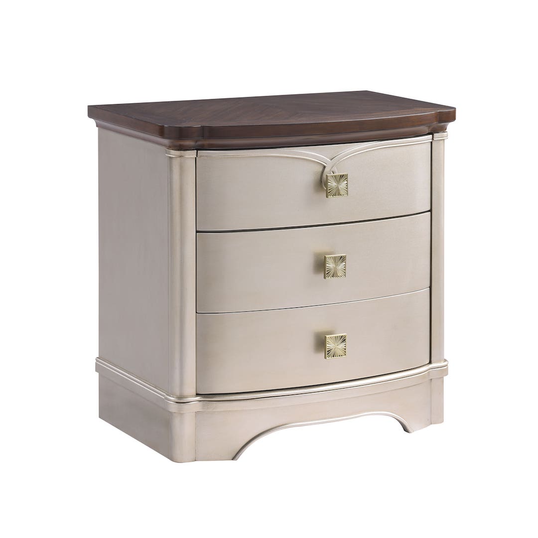 Rose Nightstand by Cosmos Furniture in champagne finish