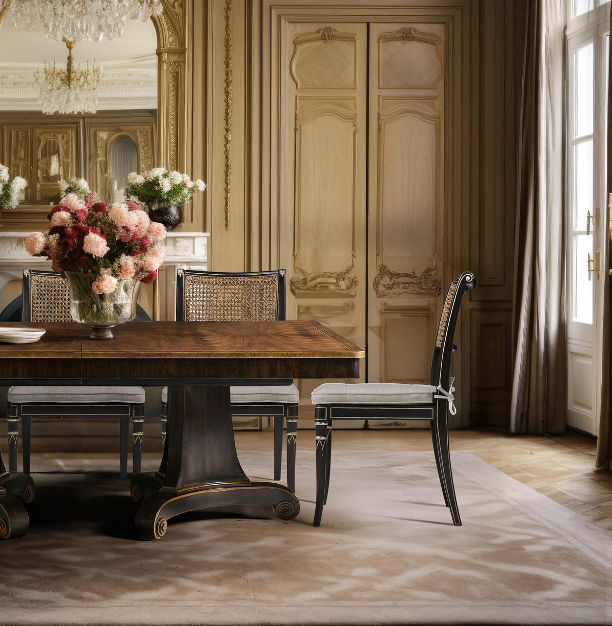 Rosette Dining Table 84-Inch | Jonathan Charles Fine Furniture