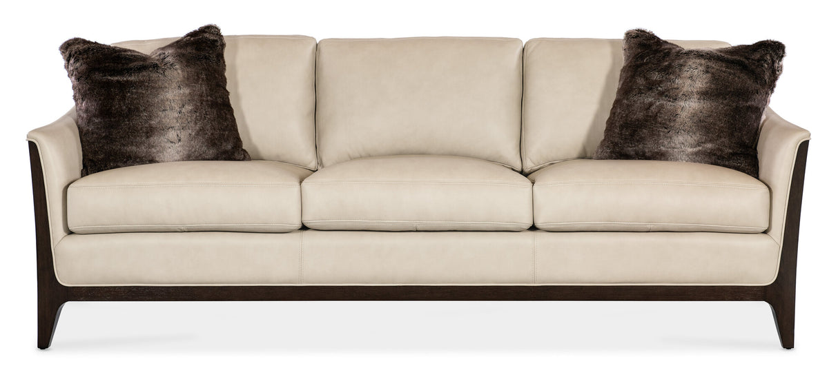Sophia Sofa – Mid-Century Leather & Fabric Sofa in Caviar Finish | Hooker Furniture