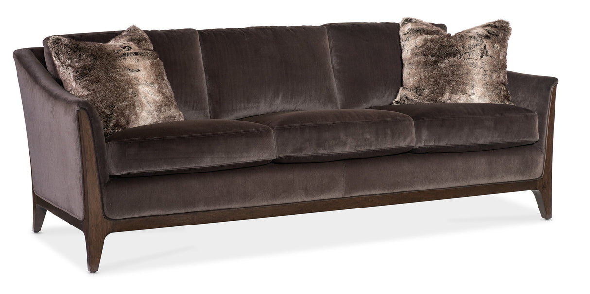 Sophia Sofa – Mid-Century Leather & Fabric Sofa in Caviar Finish | Hooker Furniture