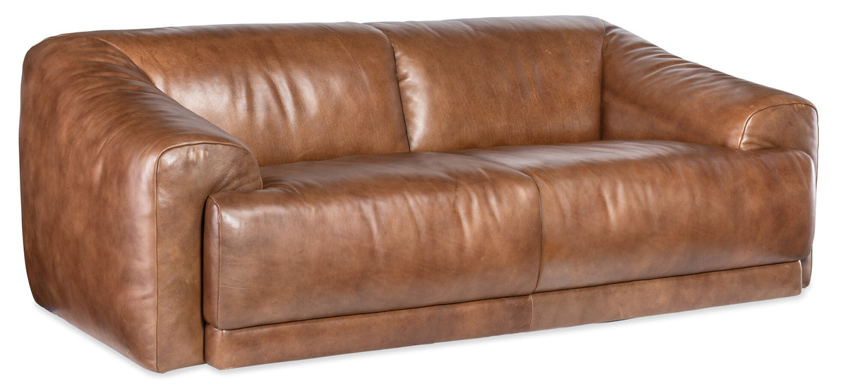 Fleetwood 2-Seat Sofa by Hooker Furniture | Taupe Leather | Casual Sofa for Living Room