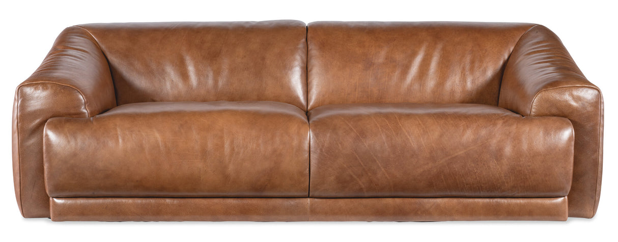 Fleetwood 2-Seat Sofa by Hooker Furniture | Taupe Leather | Casual Sofa for Living Room