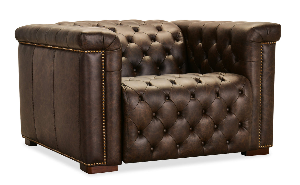 Savion Deux Power Recliner with Power Headrest by Hooker Furniture in West Saddlewood Leather