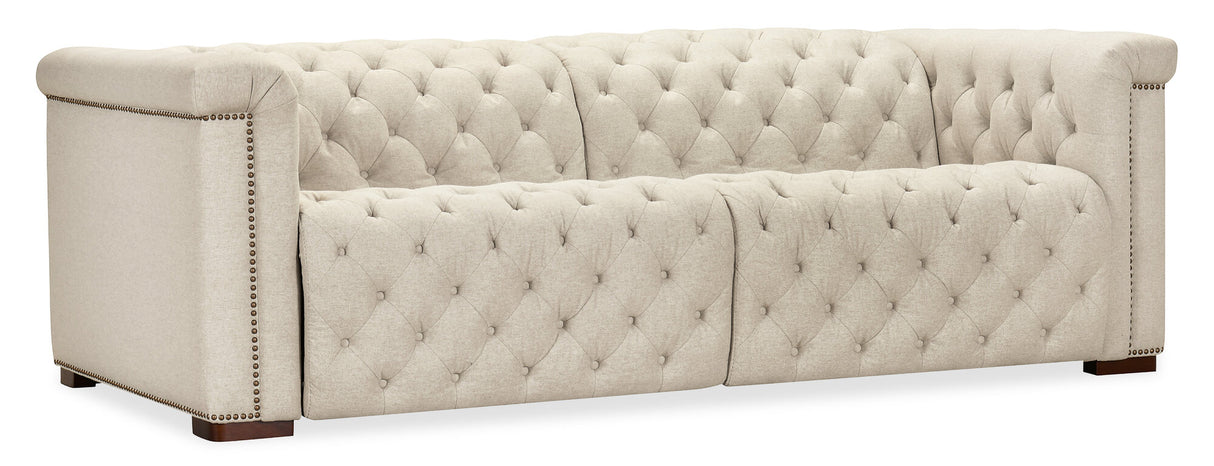 Savion Deux Sofa with Power Recliners & Power Headrests by Hooker Furniture in Aries Beach Fabric