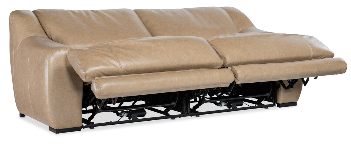 Wayward Power Sofa with Power Headrest by Hooker Furniture in Latte Leather