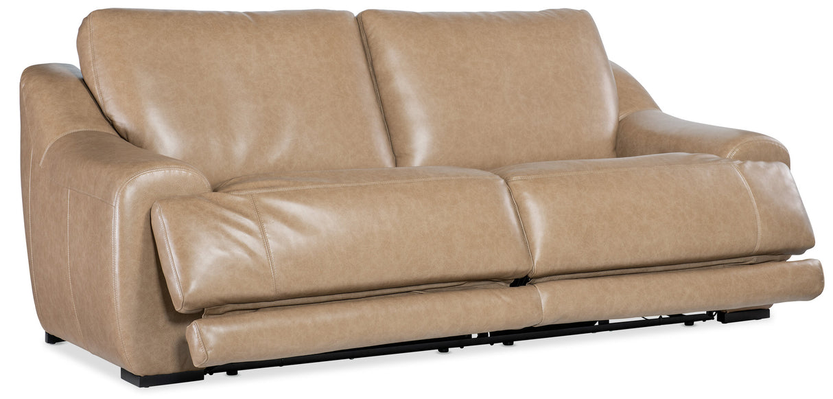 Wayward Power Sofa with Power Headrest by Hooker Furniture in Latte Leather