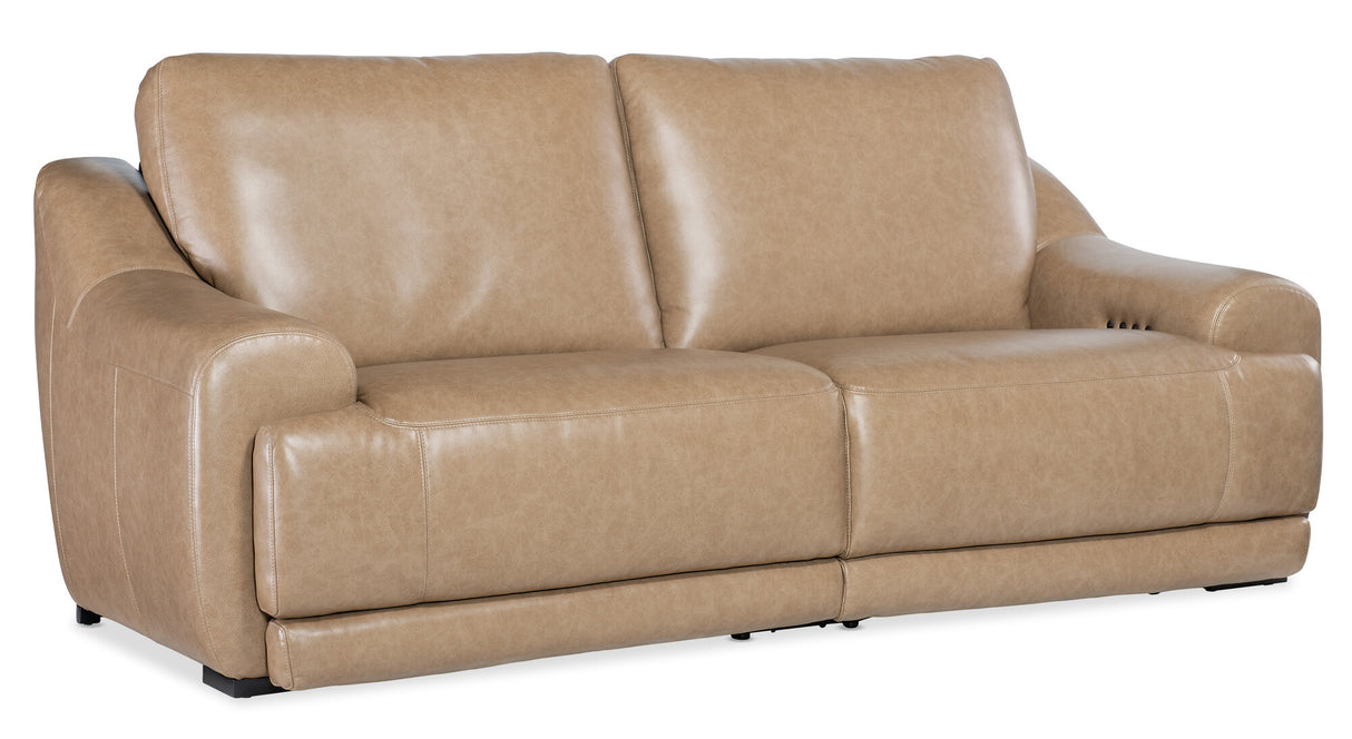 Wayward Power Sofa with Power Headrest by Hooker Furniture in Latte Leather