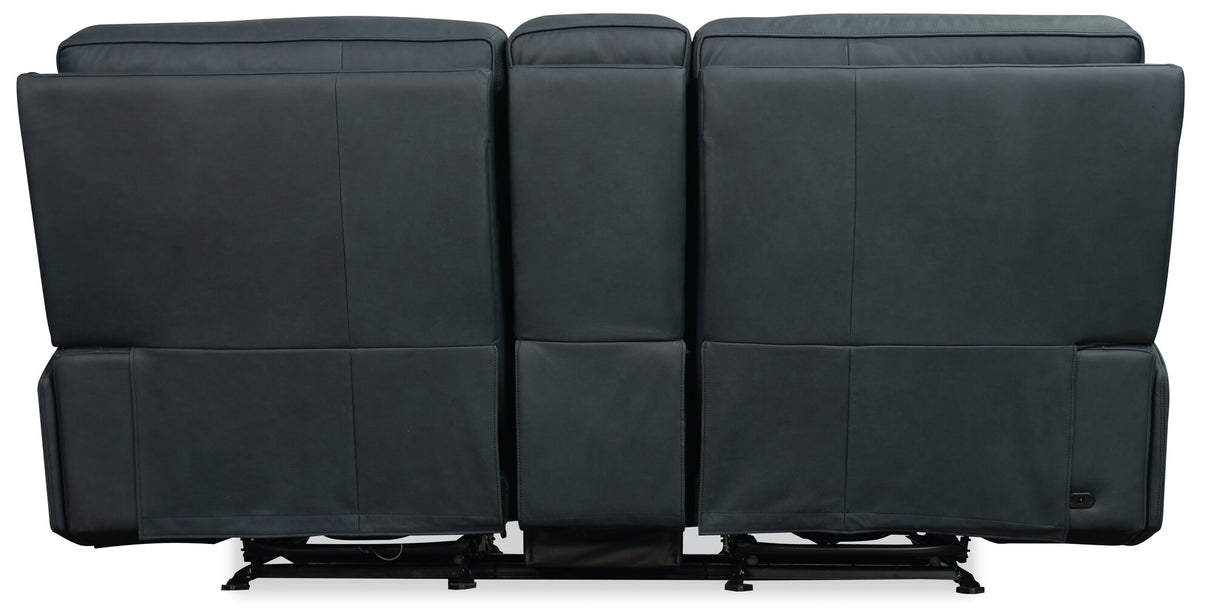 Riverton Power Gliding Console Loveseat with Power Headrest and Lumbar | Dante Afterdusk Leather | USB Port | Hidden Storage