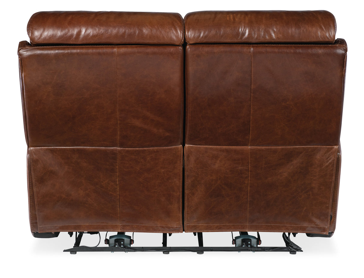 Harlan Zero Gravity Loveseat with Power Recline & Power Headrest by Hooker Furniture in Carrington Walnut Leather