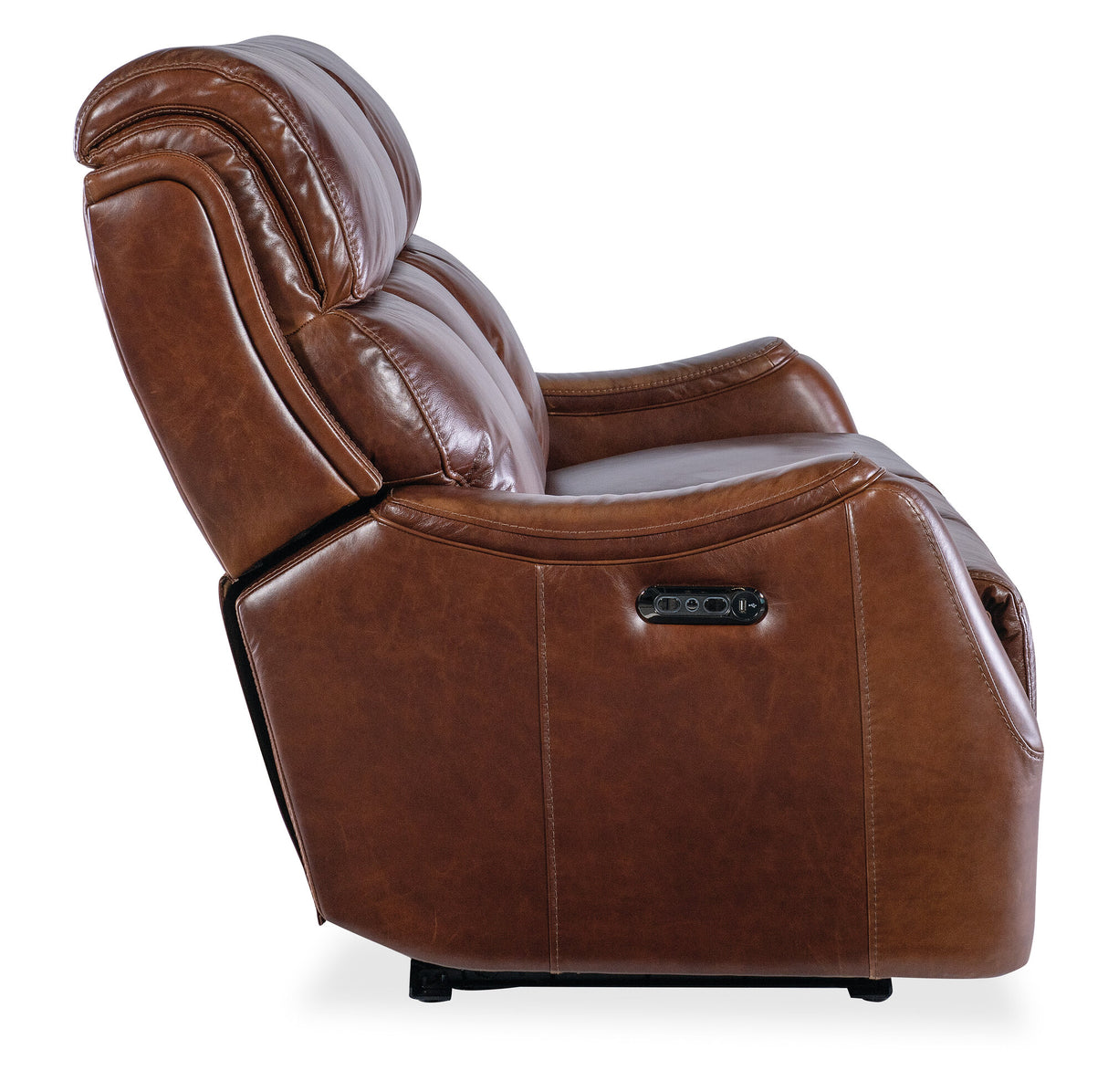Harlan Zero Gravity Power Reclining Sofa with Power Headrest by Hooker Furniture in Carrington Walnut Leather