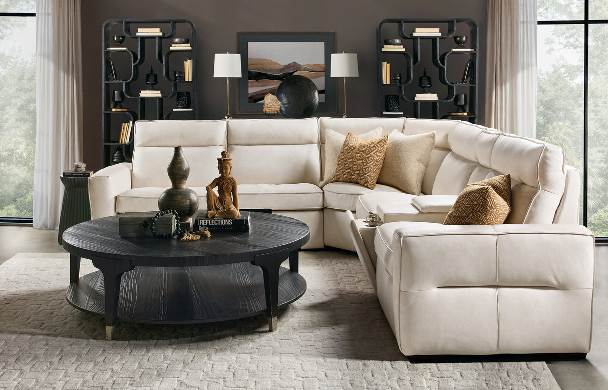 Vann Six-Piece Power Sectional by Hooker Furniture in Dante Moonshine Leather