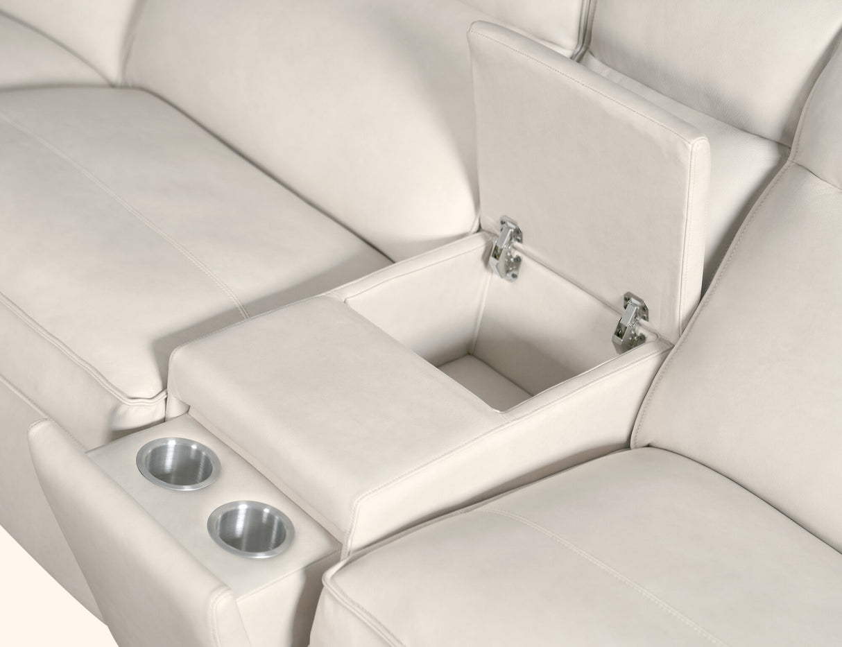 Vann Six-Piece Power Sectional by Hooker Furniture in Dante Moonshine Leather