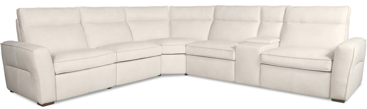 Vann Six-Piece Power Sectional by Hooker Furniture in Dante Moonshine Leather