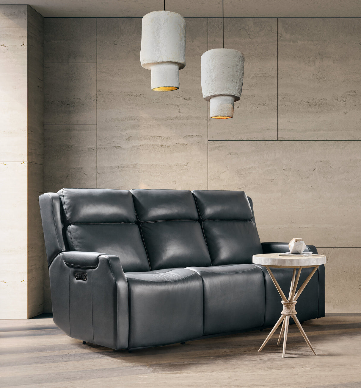 Nelson Zero Gravity Power Reclining Sofa by Hooker Furniture | Power Headrest, and Lumbar Support