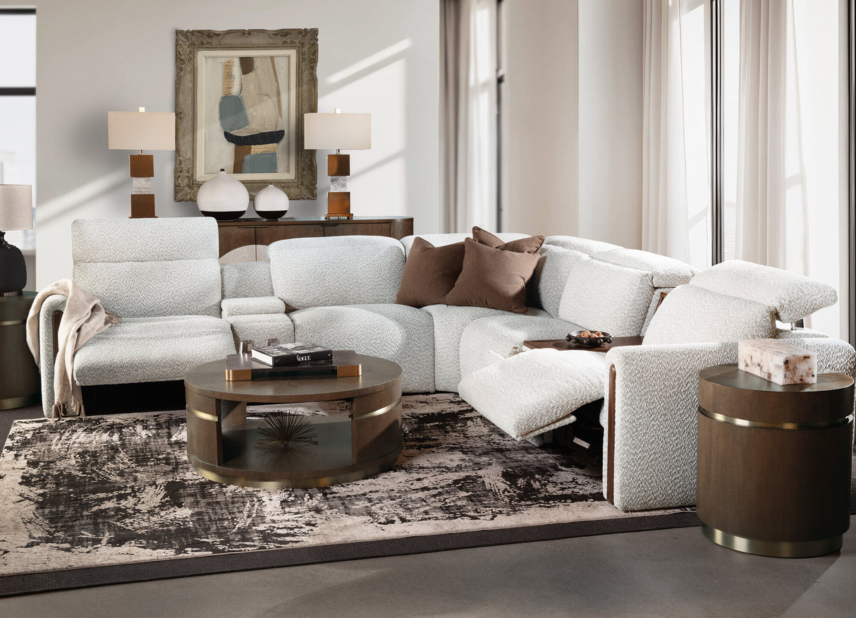 Anaheim Seven-Piece Power Sectional by Hooker Furniture in McCurdy Stone Fabric