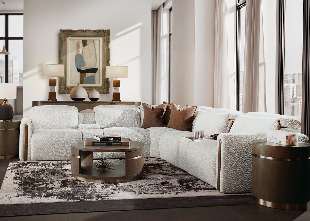 Anaheim Seven-Piece Power Sectional by Hooker Furniture in McCurdy Stone Fabric