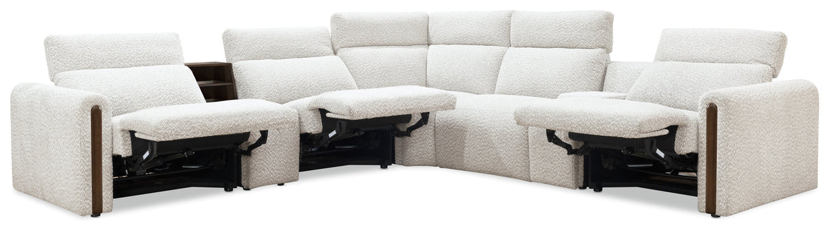 Anaheim Seven-Piece Power Sectional by Hooker Furniture in McCurdy Stone Fabric
