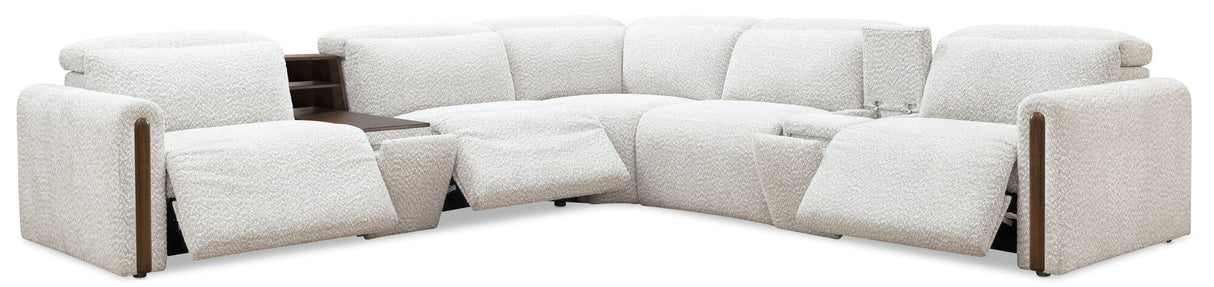 Anaheim Seven-Piece Power Sectional by Hooker Furniture in McCurdy Stone Fabric