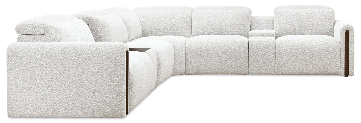 Anaheim Seven-Piece Power Sectional by Hooker Furniture in McCurdy Stone Fabric