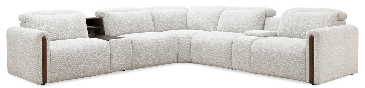 Anaheim Seven-Piece Power Sectional by Hooker Furniture in McCurdy Stone Fabric