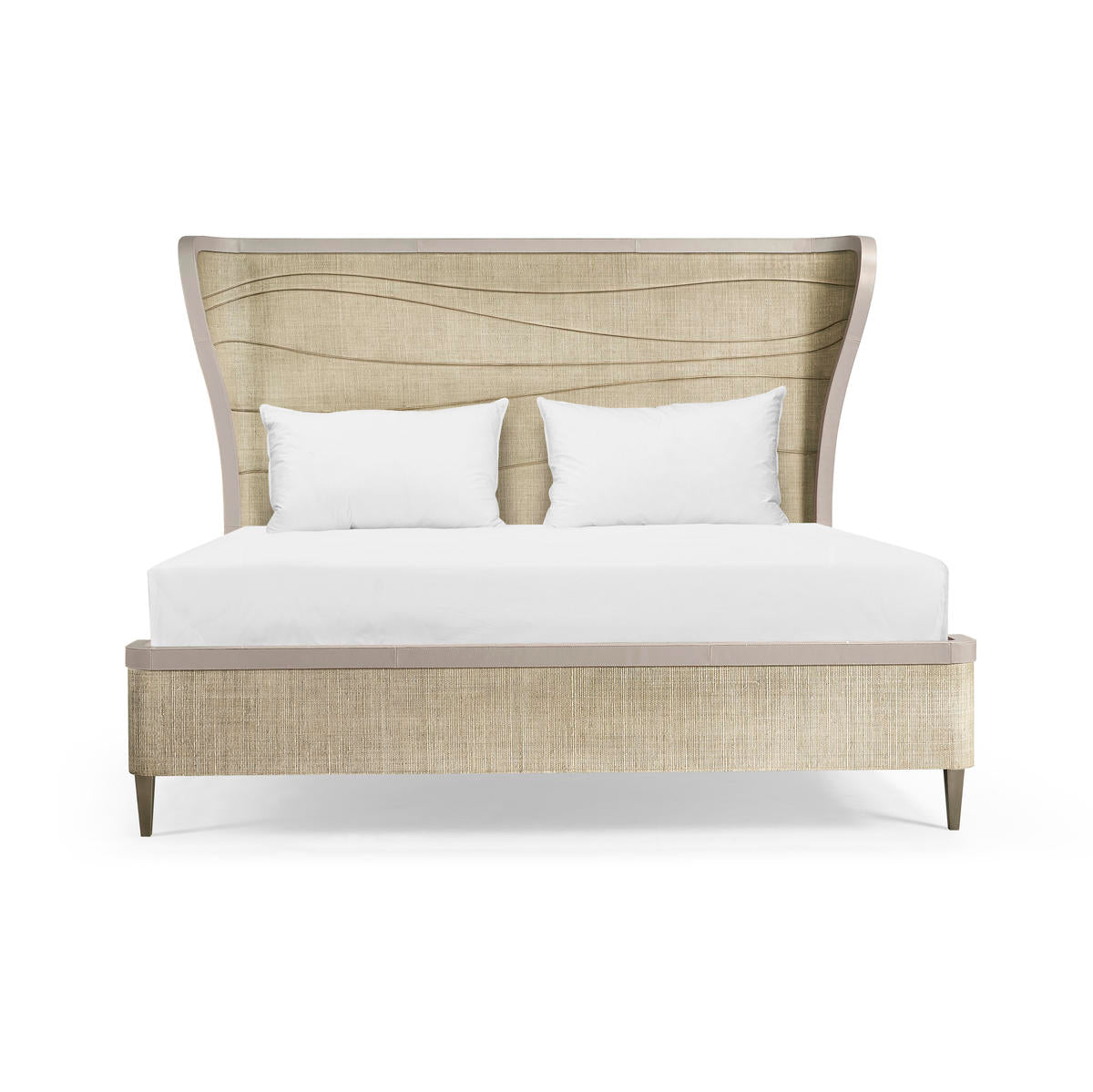 Seiche Woven Wing Wave King Bed | Jonathan Charles Fine Furniture
