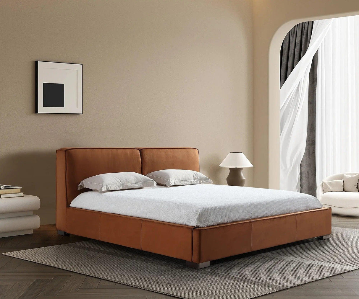 Serene Upholstered Bed In Chestnut | J&M Furniture