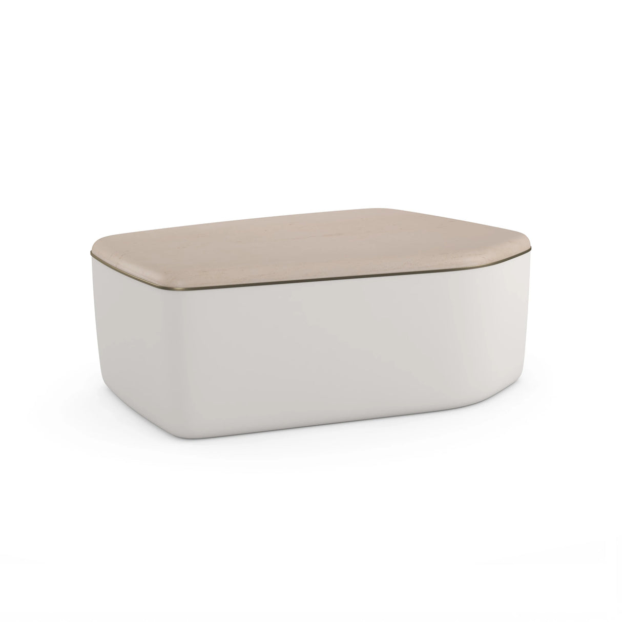 Serir Medium Cocktail Table Crème Travertine | Caracole Classic