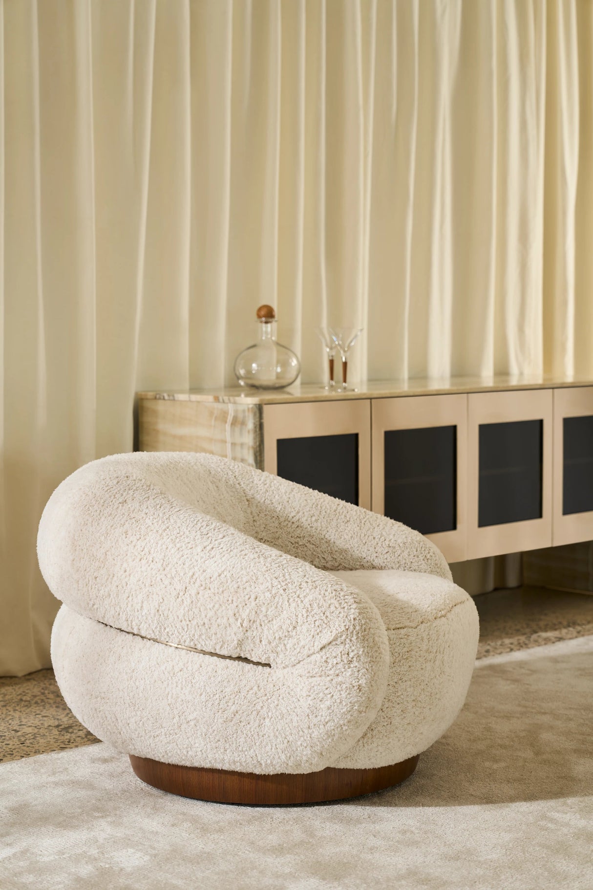 Sojourn Sideboard Whisper of Gold with Gray Onyx | Caracole Classic