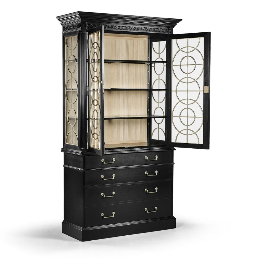 Sprite Display Cabinet in Formal Black with Glass Doors | Jonathan Charles Fine Furniture