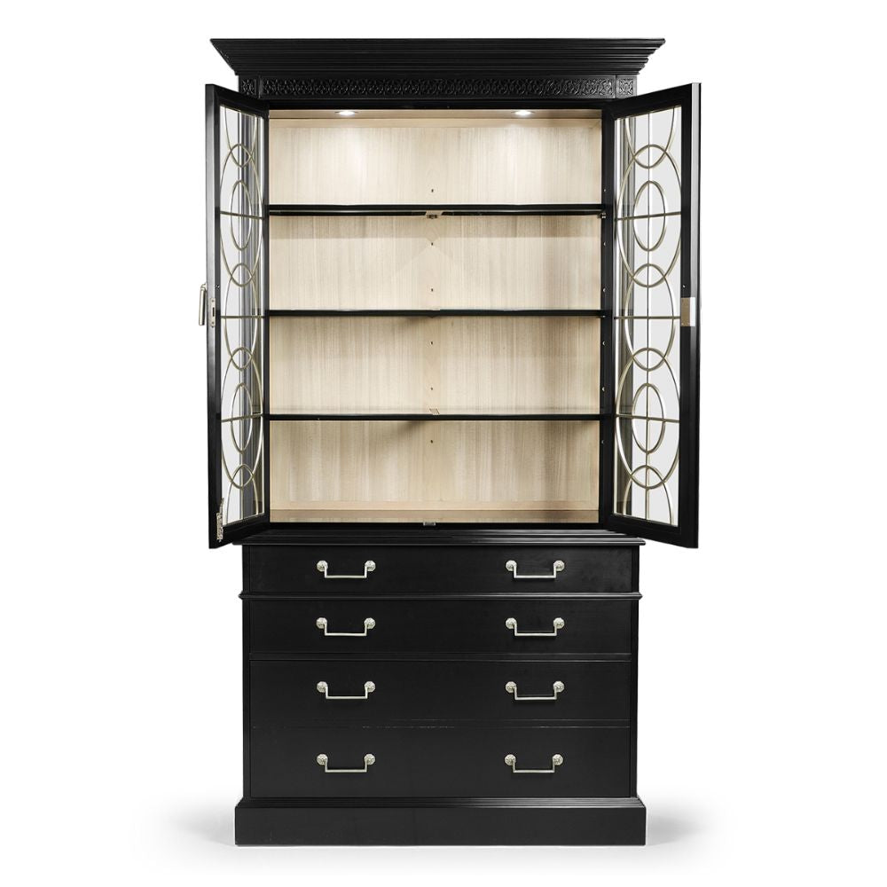 Sprite Display Cabinet in Formal Black with Glass Doors | Jonathan Charles Fine Furniture